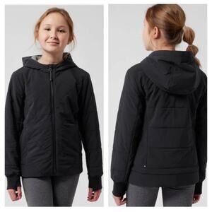 Athleta Jump To It Black Gray Lined Lightweight Zip Jacket XXL 16